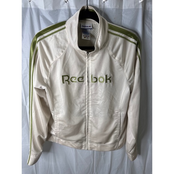 Reebok Other - Reebok Classic Track Jacket Cream Green Athletic Sportswear Sz L
